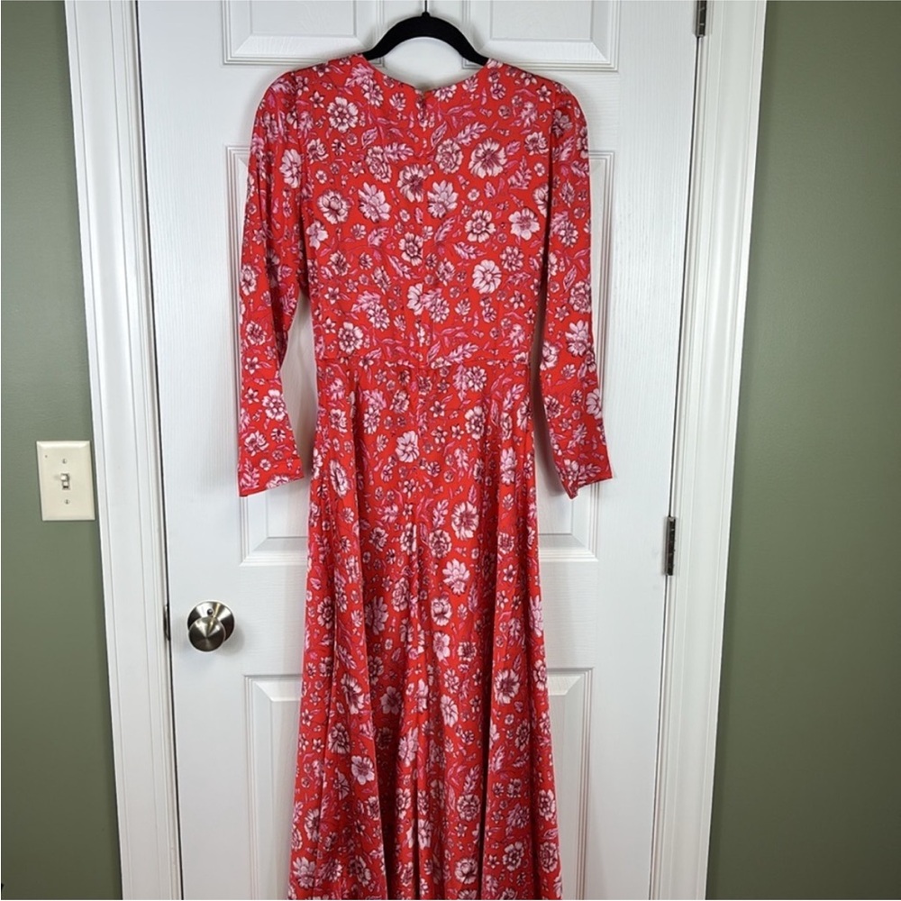 NWT J. Crew featherweight satin midi dress poppy fields sz 6 - Picture 8 of 11
